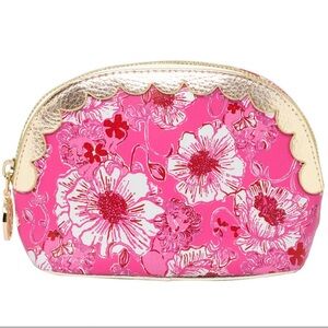 Lilly Pulitzer 🌸Floral Make-Up Bag With Gold Accents!